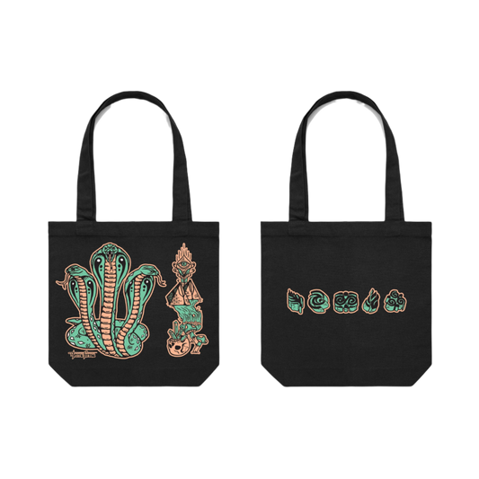 Snakes Black Tote Bag
