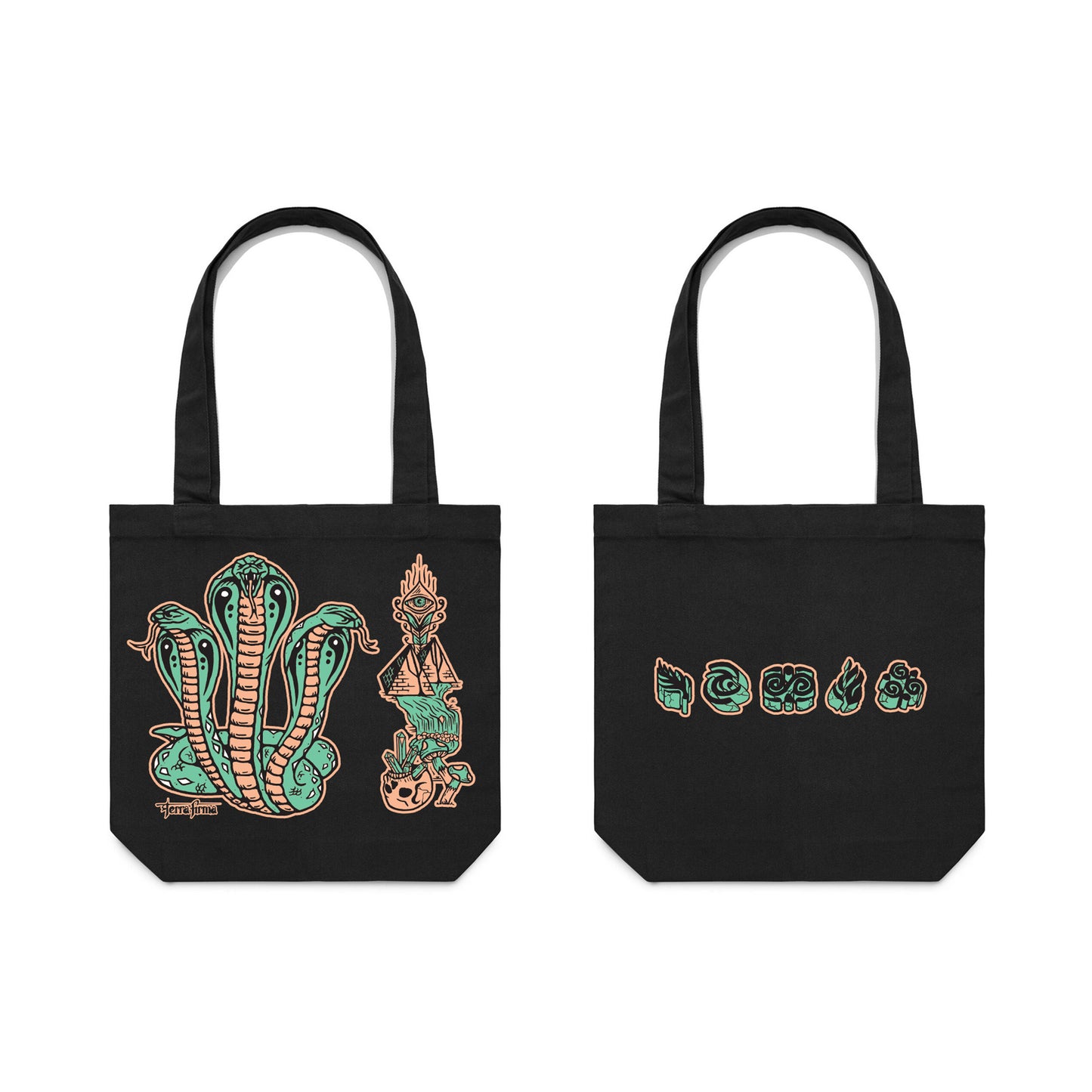 Snakes Black Tote Bag